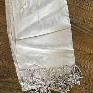 Jones New York Cream Scarf with Fringe